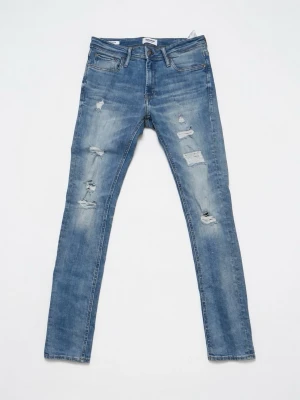 Blå jeans med slitningar från Jack&Jones - Ett par riktigt feta blå jeans från Jack&Jones med slitningar. Passform Skinny/Slim, Storlek 29W/30L