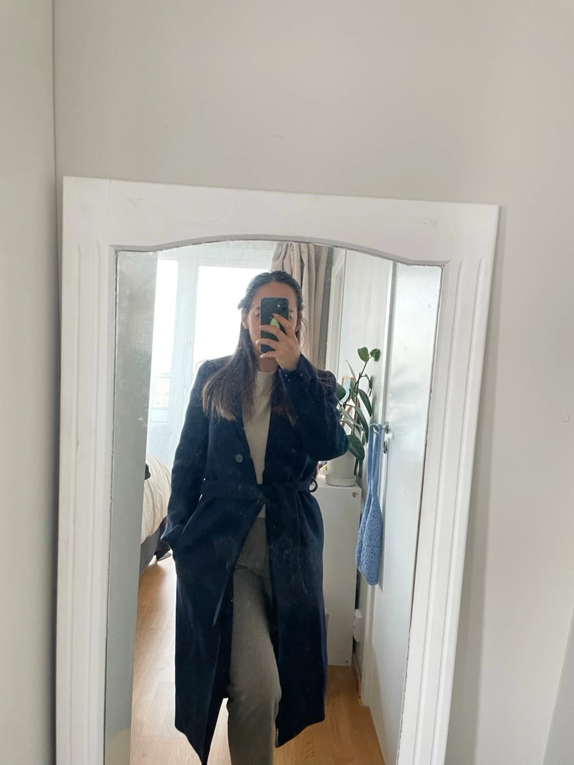 Mörkblå lång kappa från IVY OAK - 4