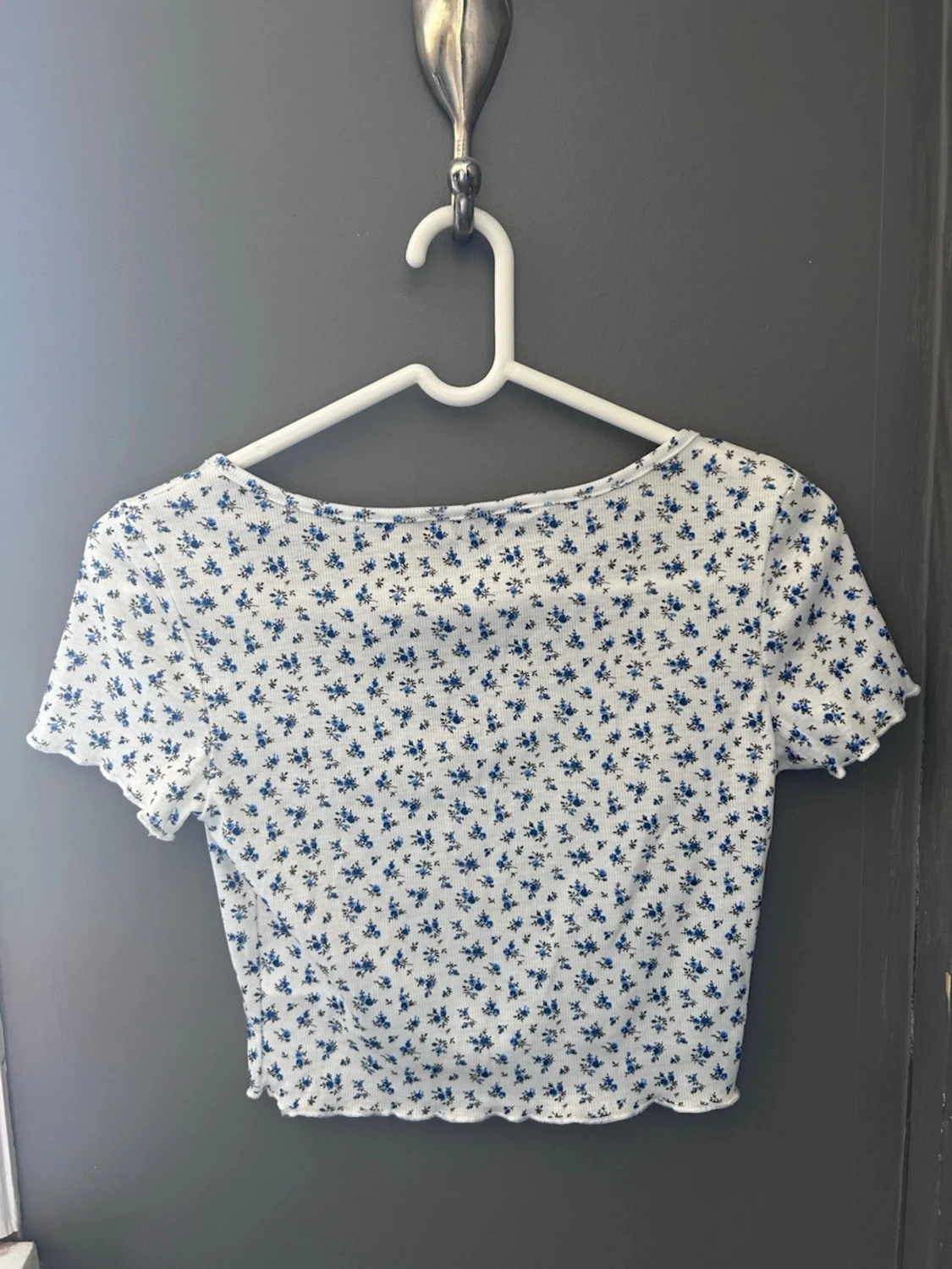 Blå blommig topp - 1