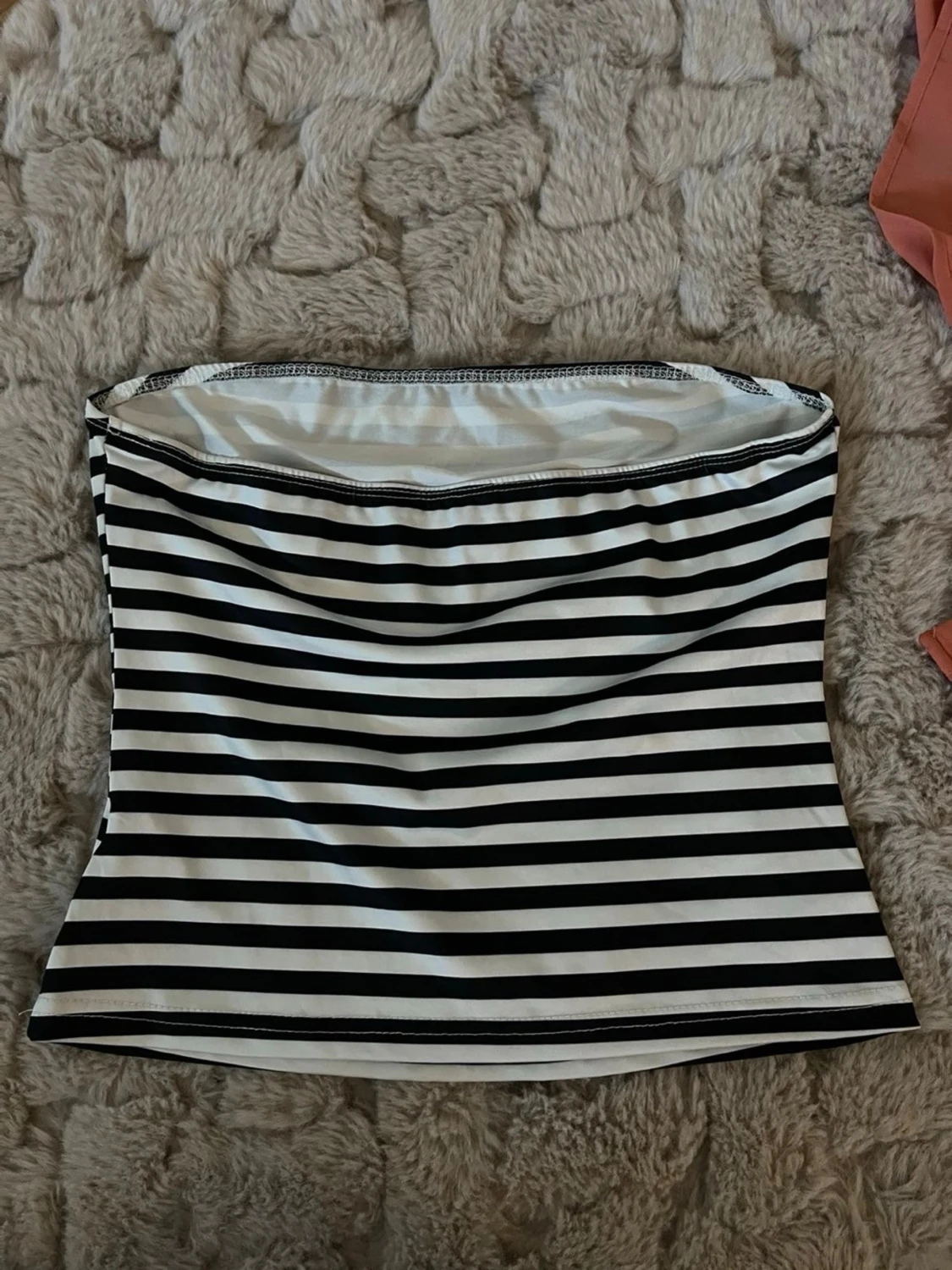 Randig svartvit tubtopp - 1