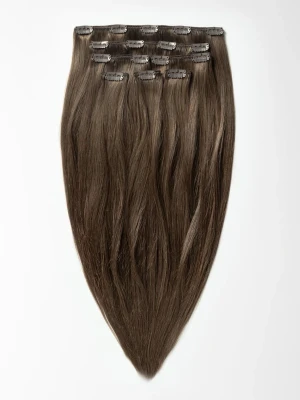 Clip on extensions äkta hår  - Från Myextensions aldrig använda endast testade, säljer eftersom färgen inte passade mitt hår. Nypris 1600 mitt pris 1200kr. Högkvalitativt äkta löshår i färgen Dark Ash Brown 2C 50cm 100g🤎