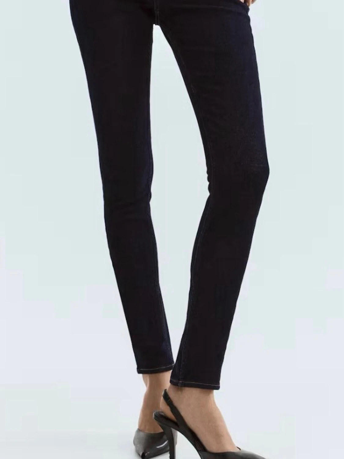 Skinny high waist jeans mörkblå