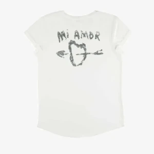 Vit t-shirt med tryck 'Mi Amor' - Storlek M men passar bra på de som bär S/Xs 💞Endast använd 2 gånger 