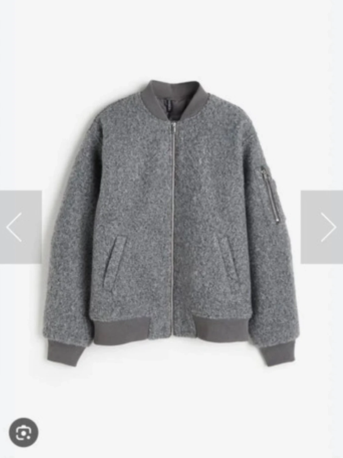 Grå bomberjacka i teddy från HM - 1