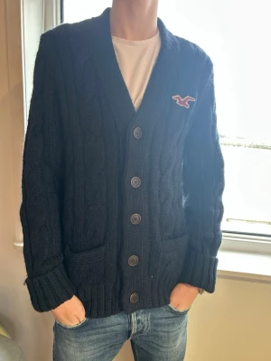 Vintage hollister cardigan - Snygg cardigan från hollister. Plagget är vintage som är eftertraktad. Skicket är dunder då det bara finns lite slitning  men inget marknadsvärt. Storleken är XL men sitter mer som en L. Startpriset är 499 men kan diskuteras😁😁