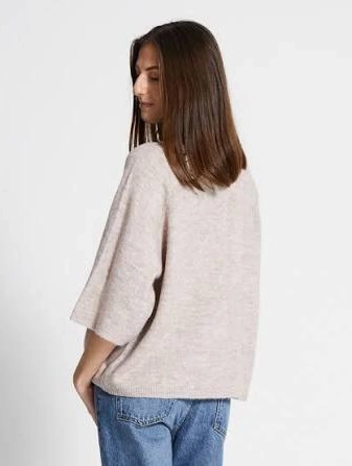 Beige stickad T-shirts  - 1