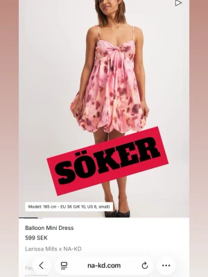 Balloon mini dress i rosa från NA-KD - Söker denna klänningen från nakd i storlek 34 eller 32. 