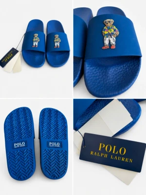 Polo bear Ralph Lauren slides - Tjena, jag säljer ett par riktigt exklusiva och snygga Polo bear Ralph Lauren slides☺️ Den är helt nya och har fortfarande taggarna kvar😁 Dem är självklart äkta✅ Ny pris är ca 1200kr men mitt pris är 799kr!