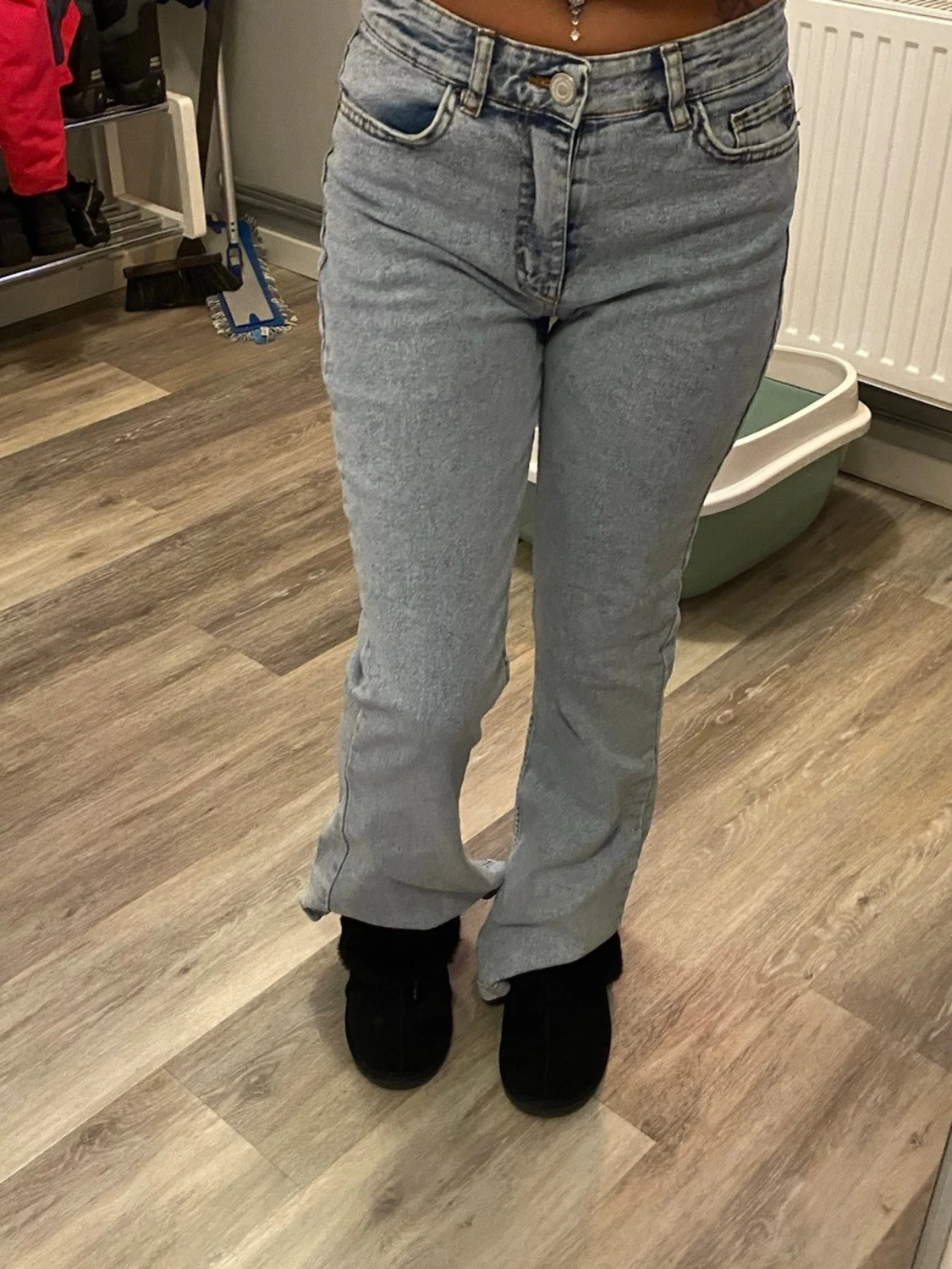 Ljusblå bootcut jeans - 1