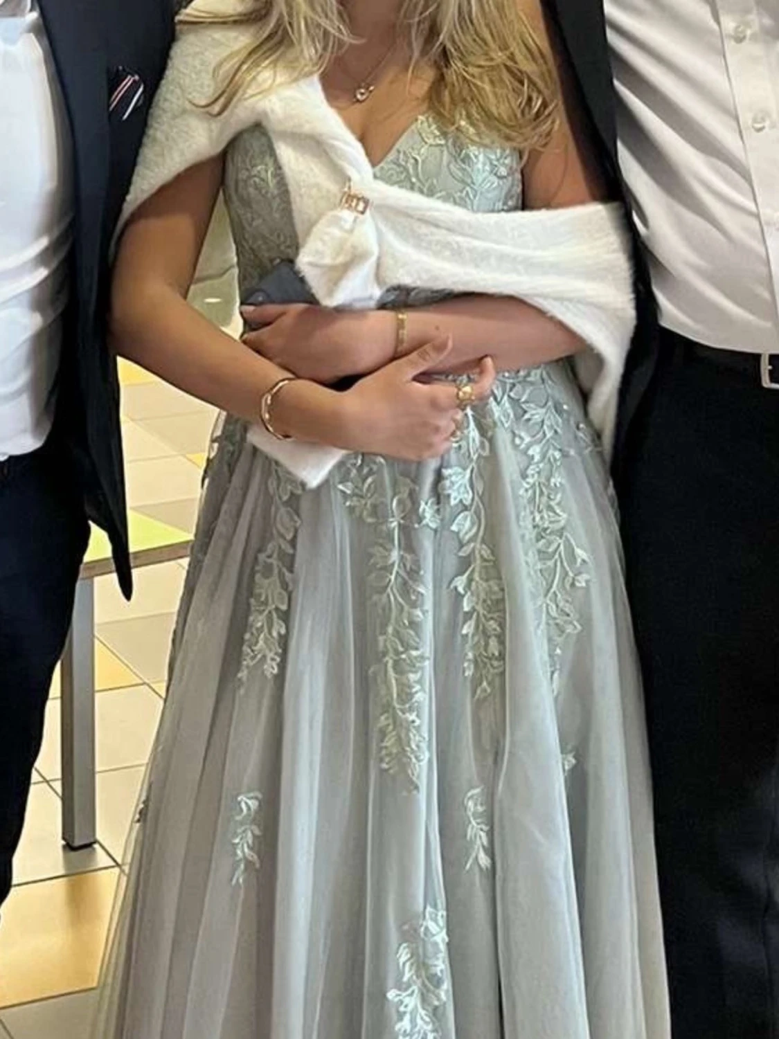 Ljusgrön balklänning med korsett - 1