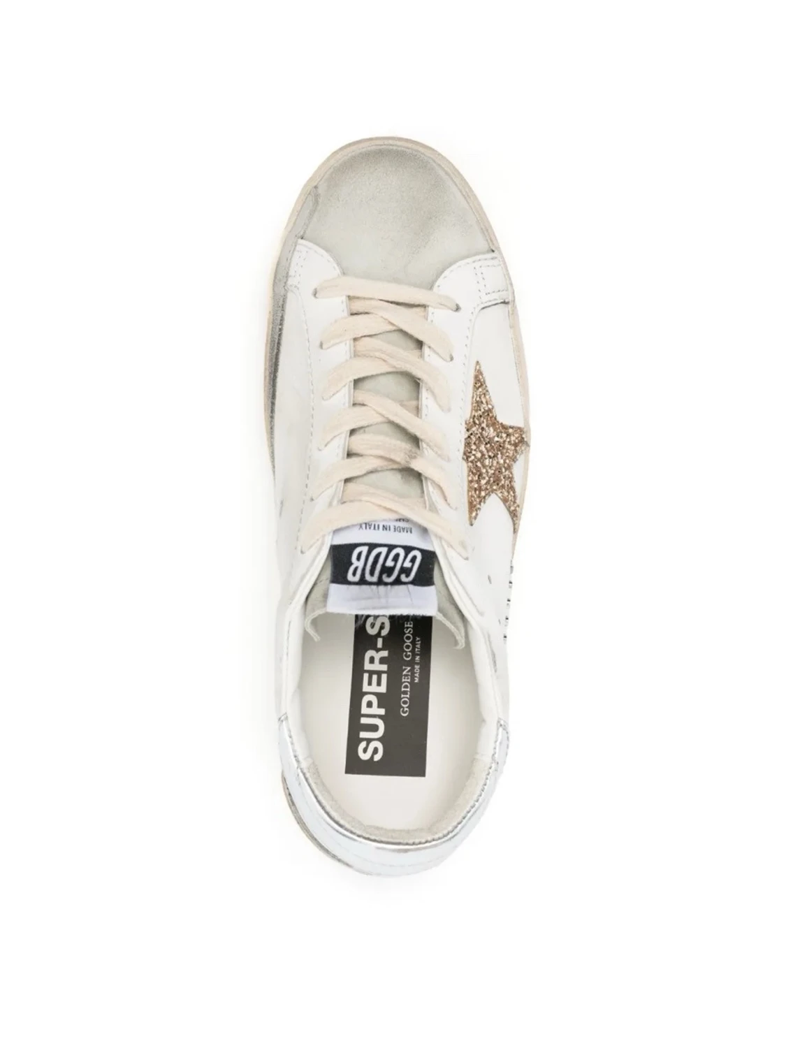 Golden Goose vita sneakers med glitterstjärna - 2