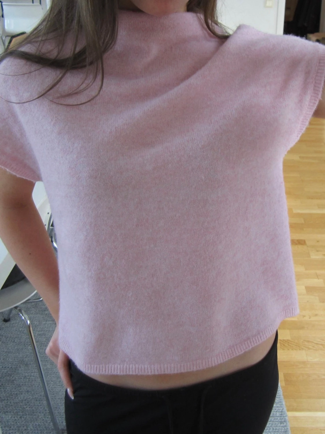 Ljusrosa stickad topp - 2