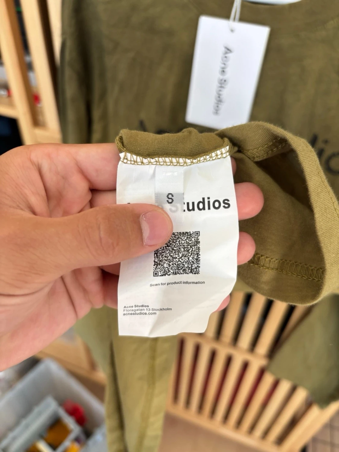 Olivgrön långärmad topp Acne Studios - 3