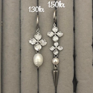 Silverörhängen med pärldetaljer - Par.  