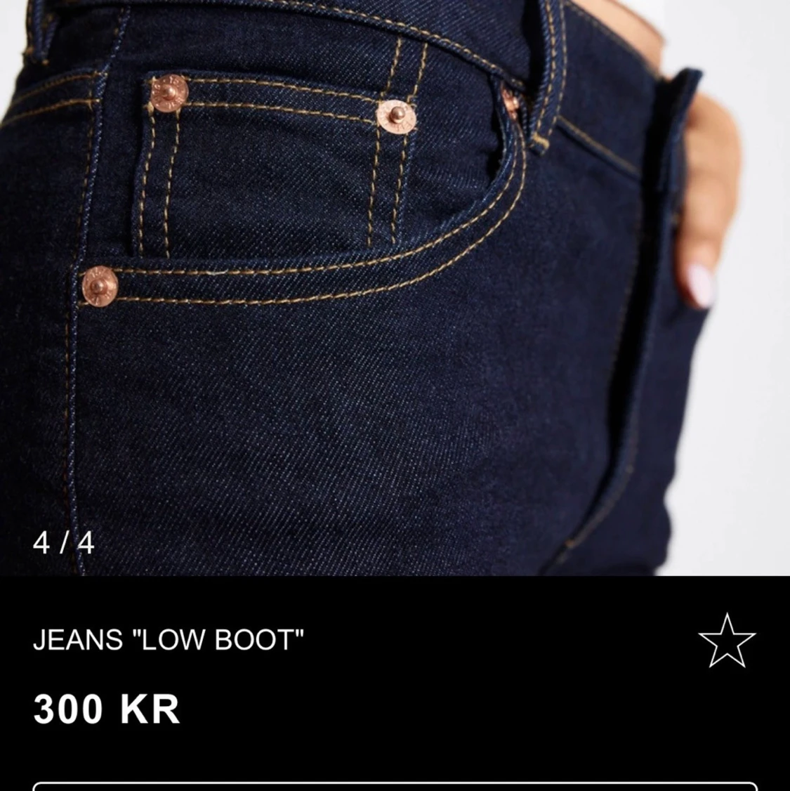 Mörkblå bootcut jeans low waist - 2