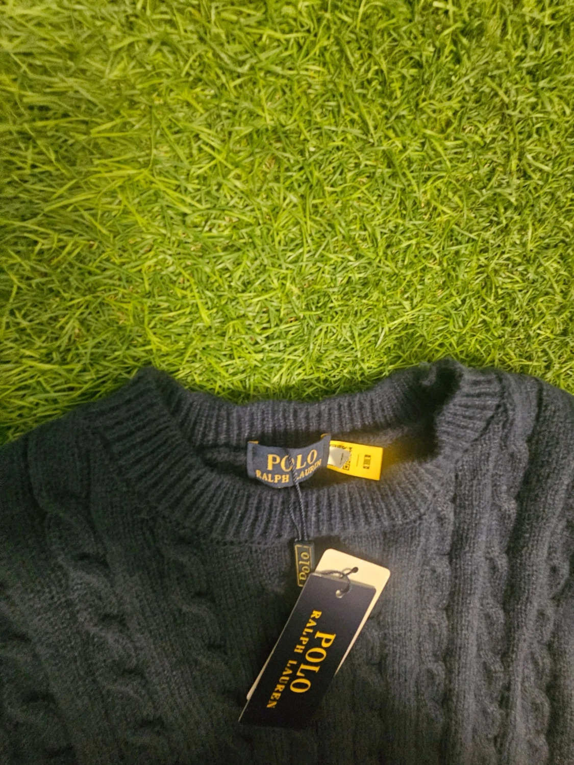 Mörkblå kabelstickad tröja Polo Ralph Lauren - 2