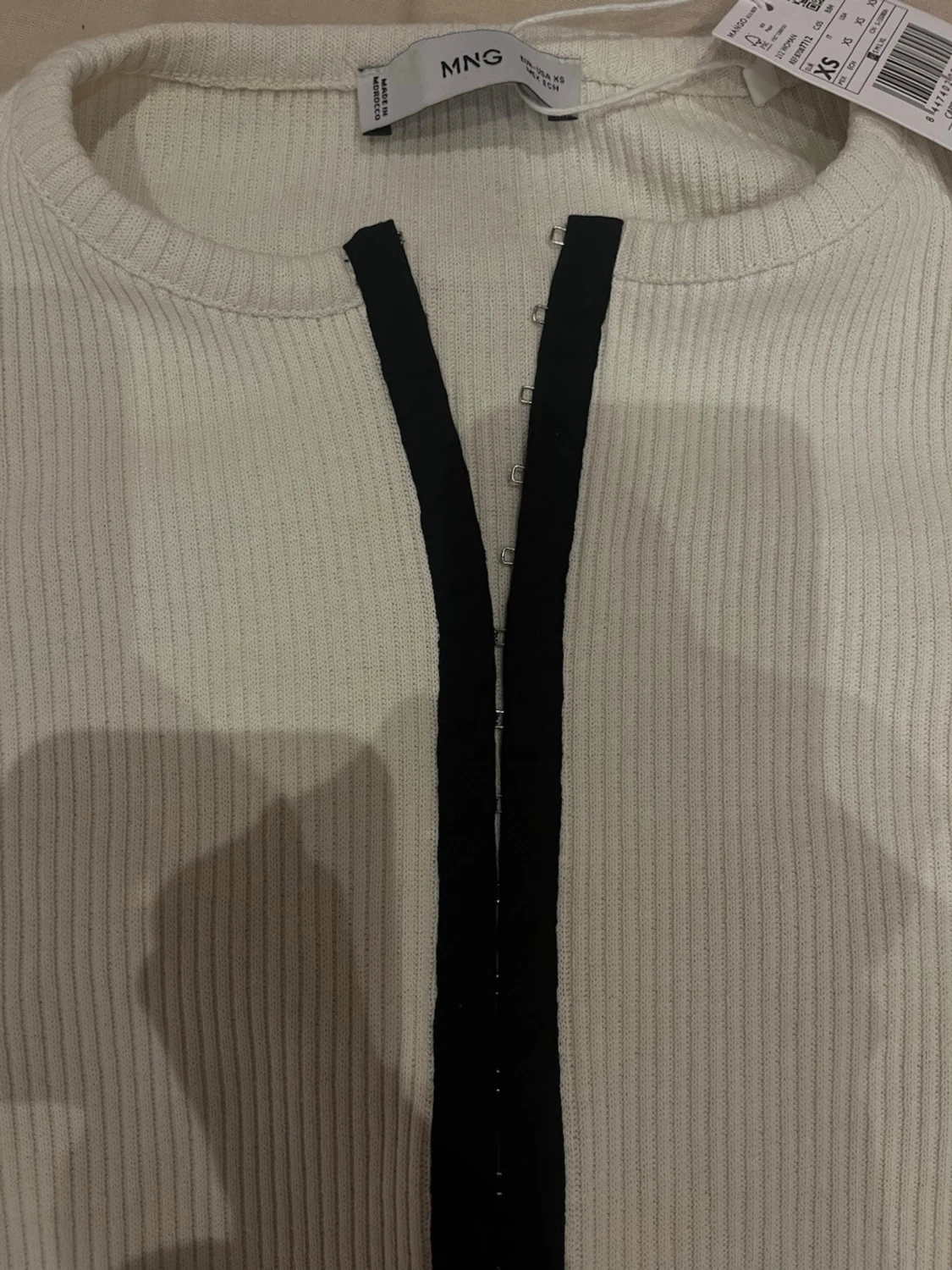 Vit ribbad topp från Mango - 2