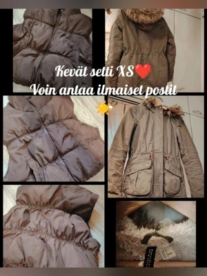Grön parkasjacka med fuskpäls & brun väst H&M☀️  - Perfect för vår☀️🥰 Grön parkasjacka och brun väst💎 använda men snygga! Se också alla andra ads! 