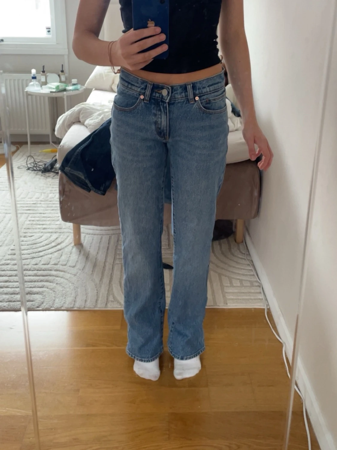 Abrand jeans raka blå jeans