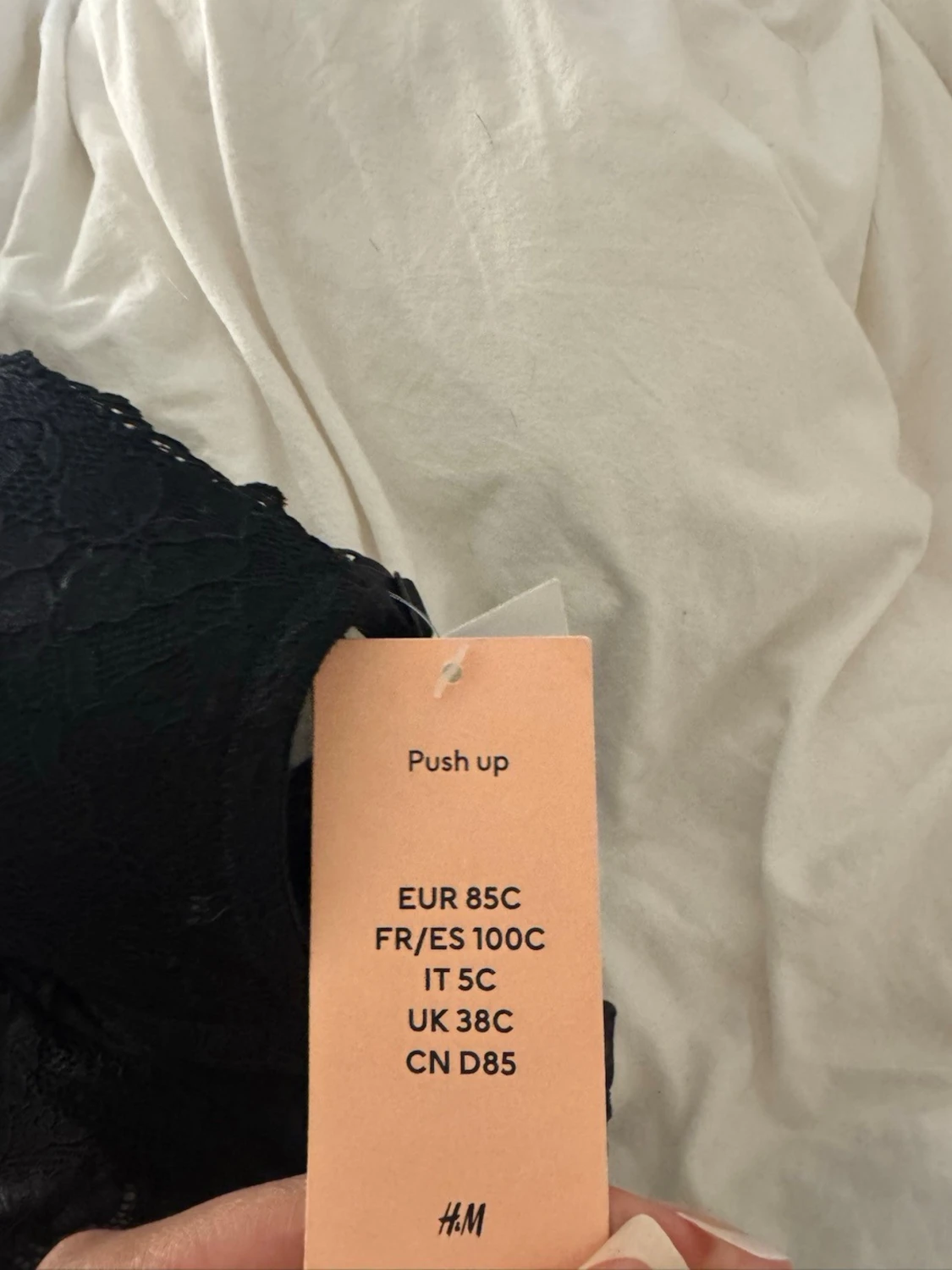 Svart spetsbody push-up från H&M - 1