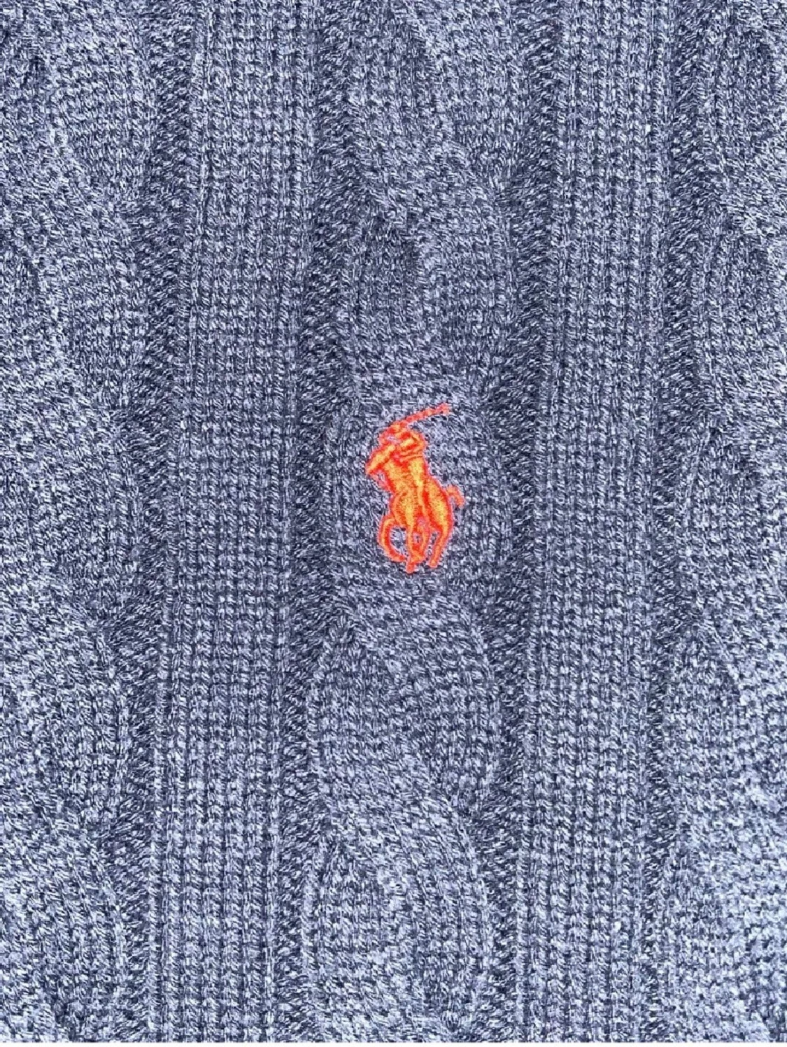 Mörkblå kabelstickad tröja Polo Ralph Lauren - 1