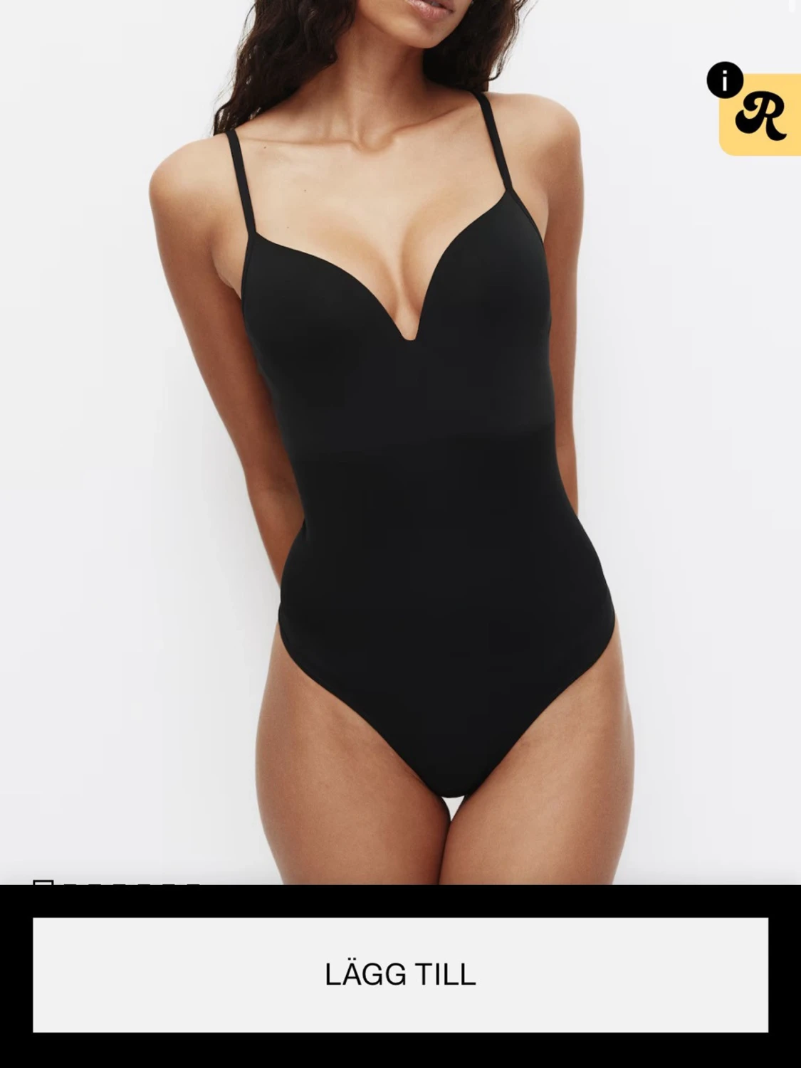 Svart shaping-body med bygel