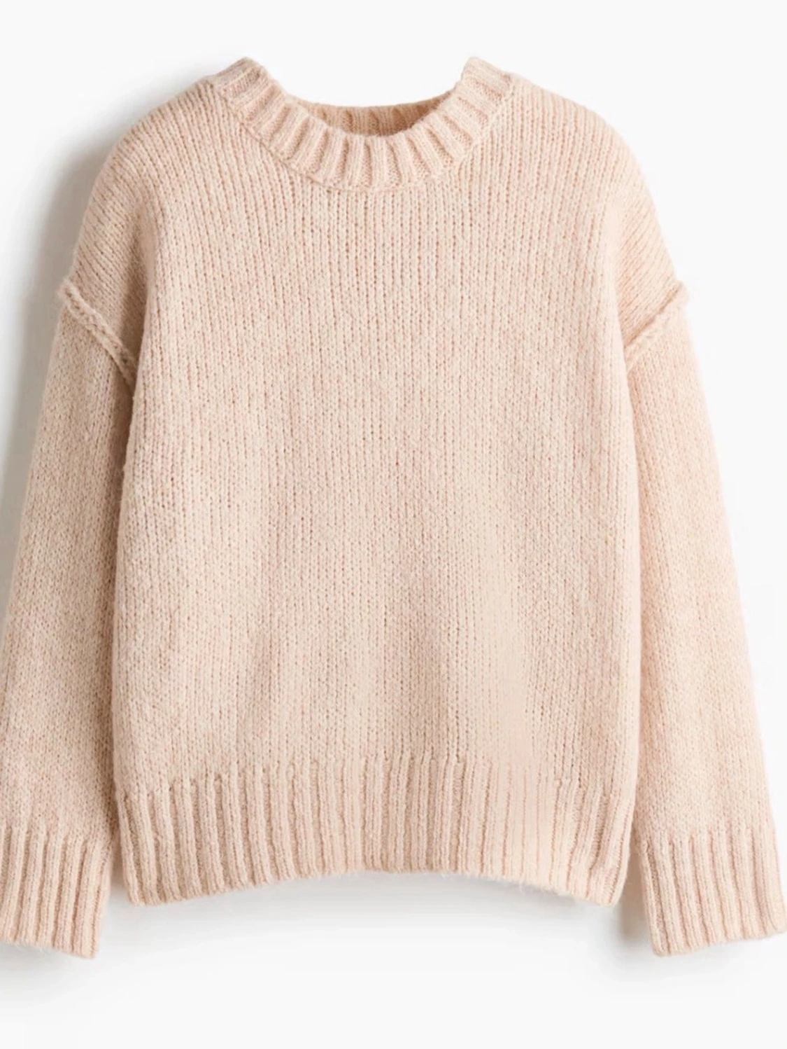 Beige oversized stickad tröja