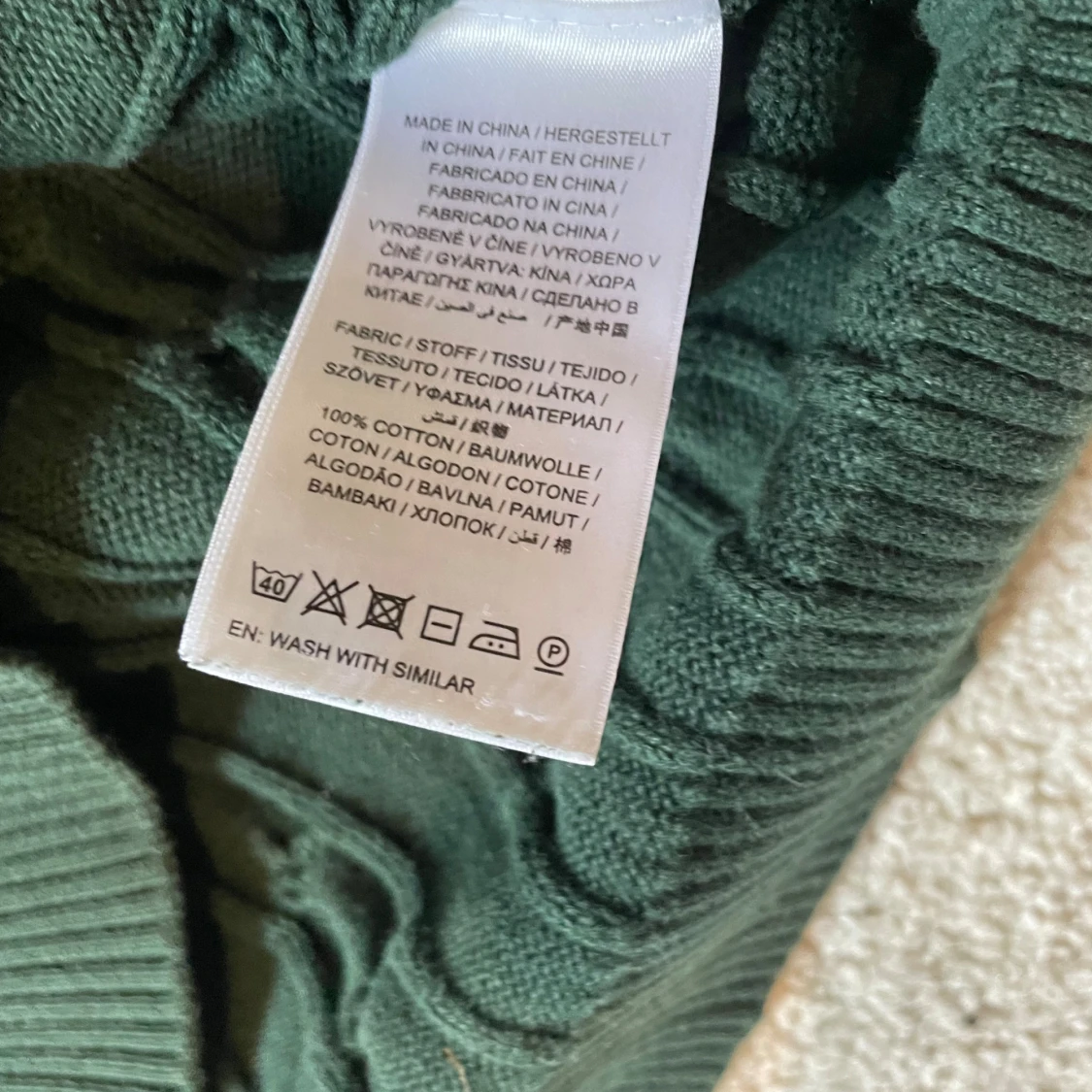 Grön kabelstickad tröja från Gant - 3