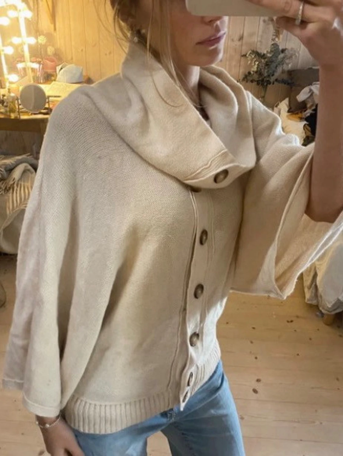 Trekvartsärmad kofta i ull - 1