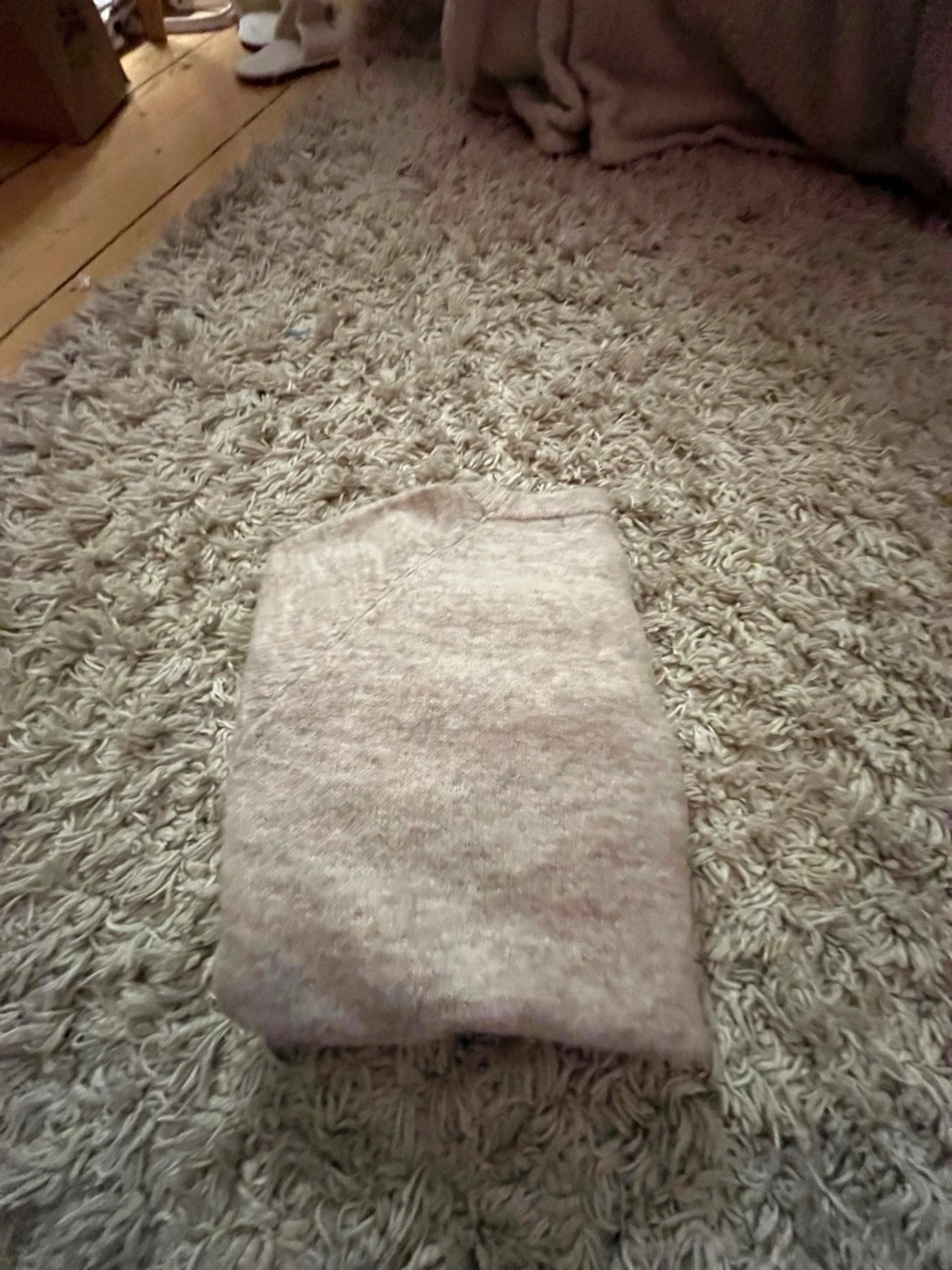 Beige stickad tröja med kort ärm - 3