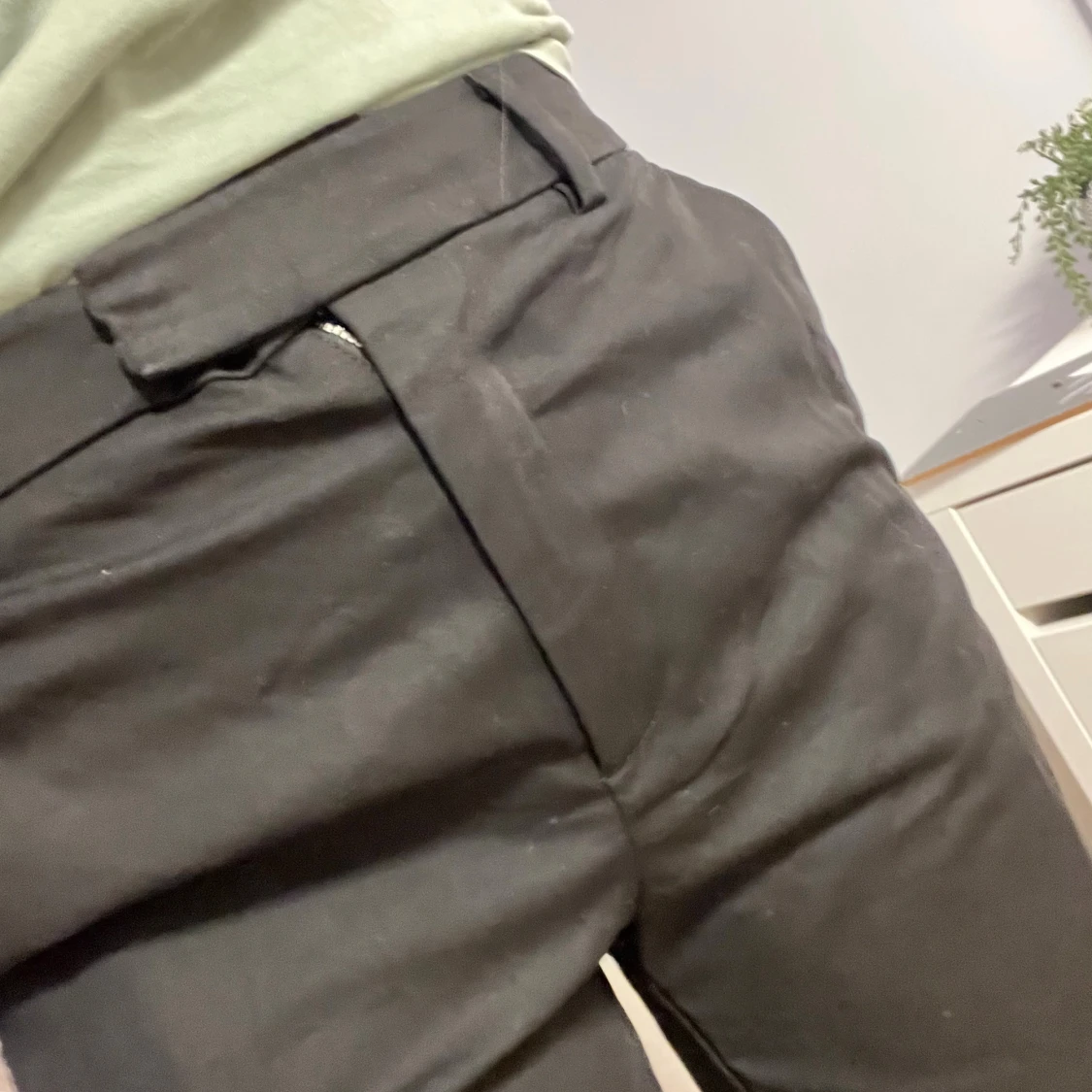 Svarta kostymbyxor med rak passform - 1