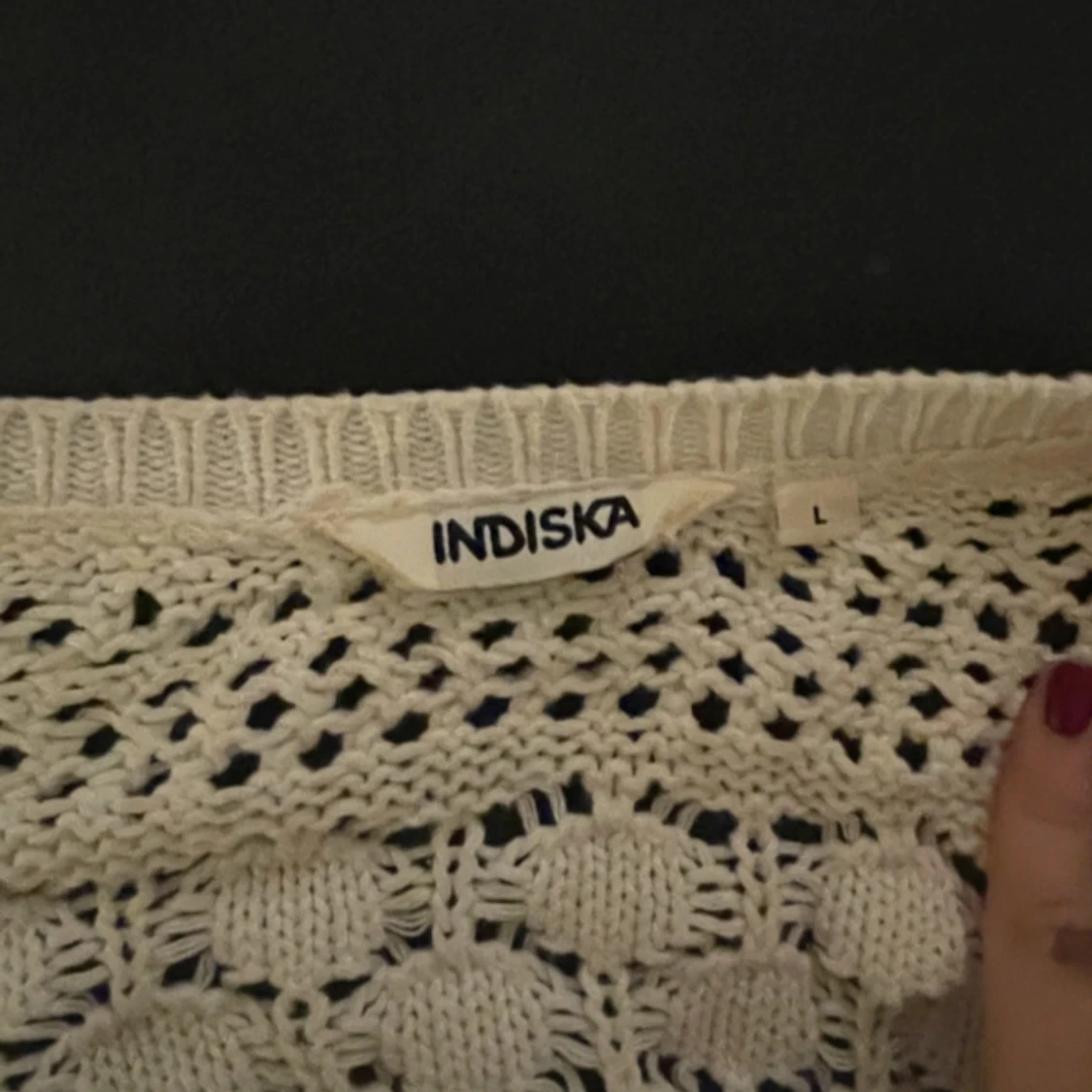 Vit stickad kofta från Indiska - 1