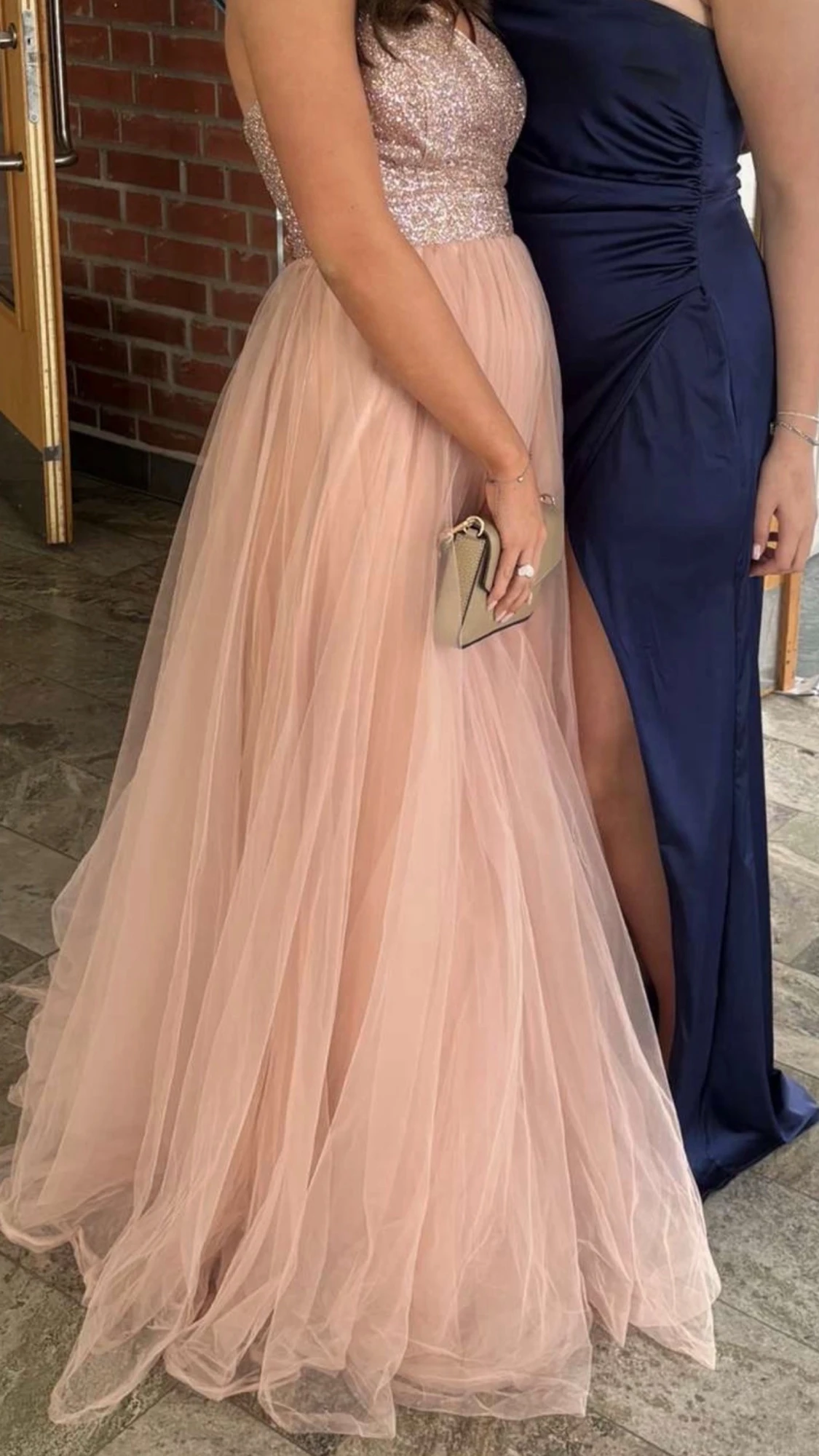 Rosa balklänning med glitter/ paljetter  - 1