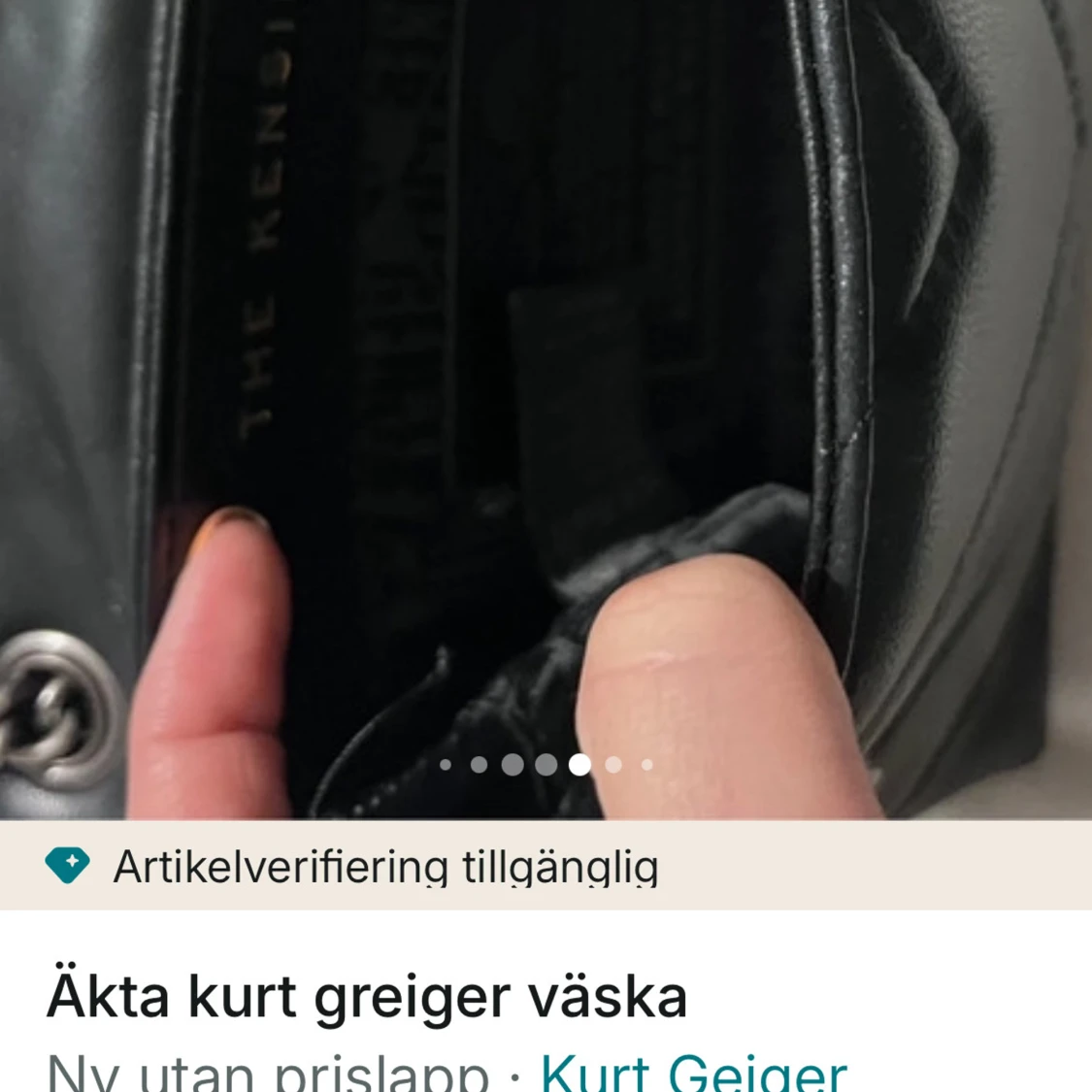 Svart quiltad axelväska Kurt Geiger - 4