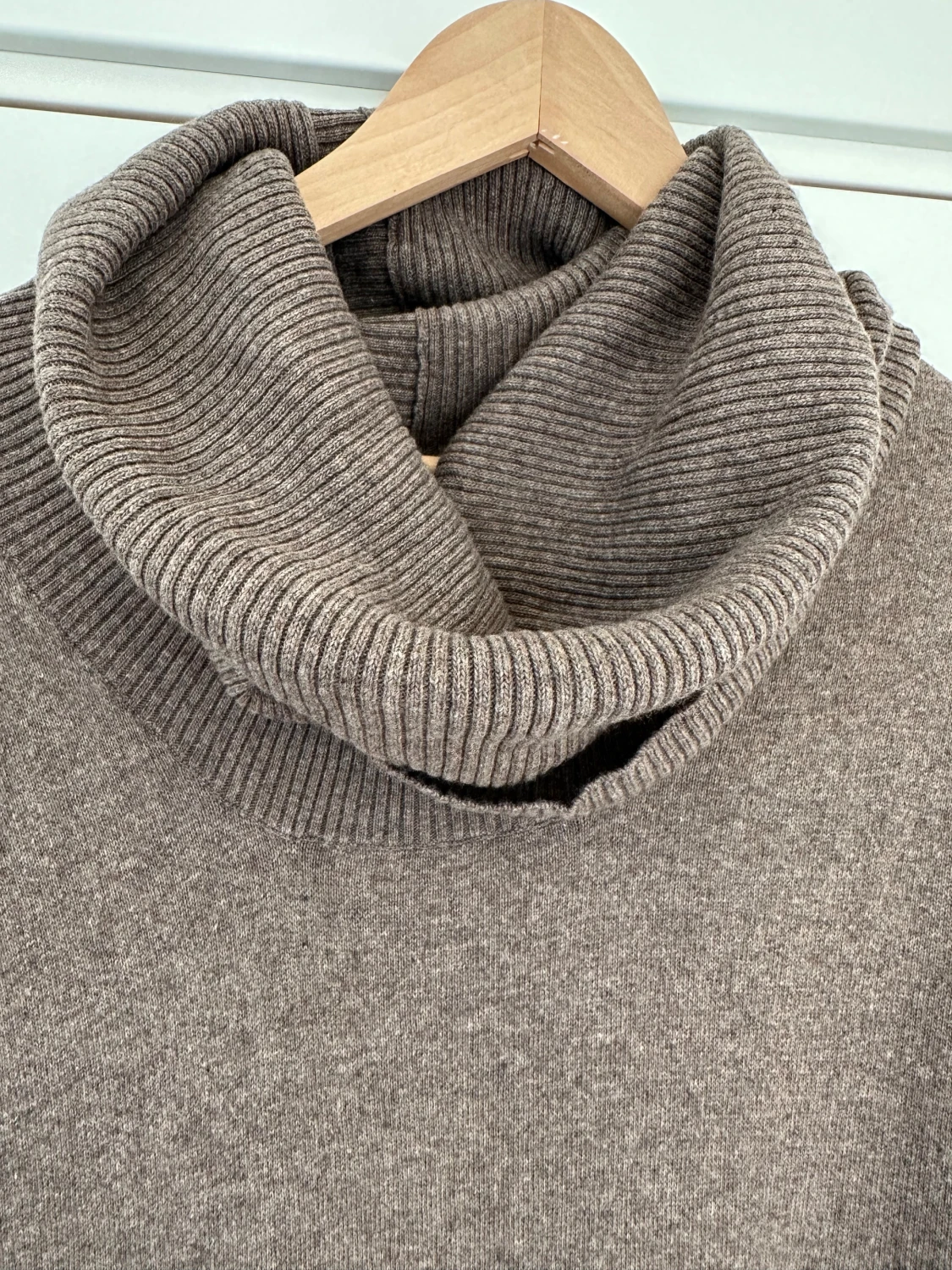 Brun stickad polotröja / klänning - 2