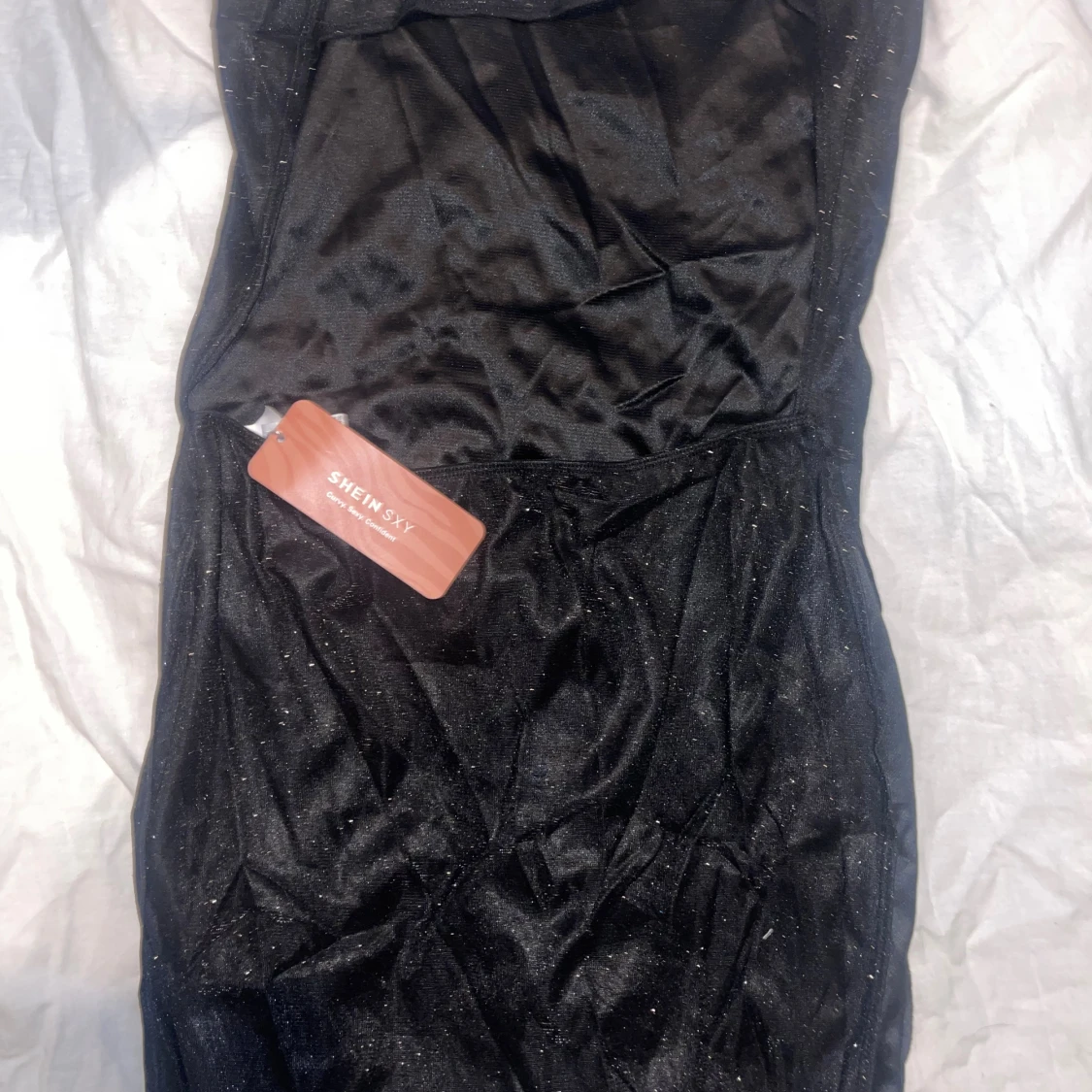 Svart glittrig miniklänning från SHEIN - 1