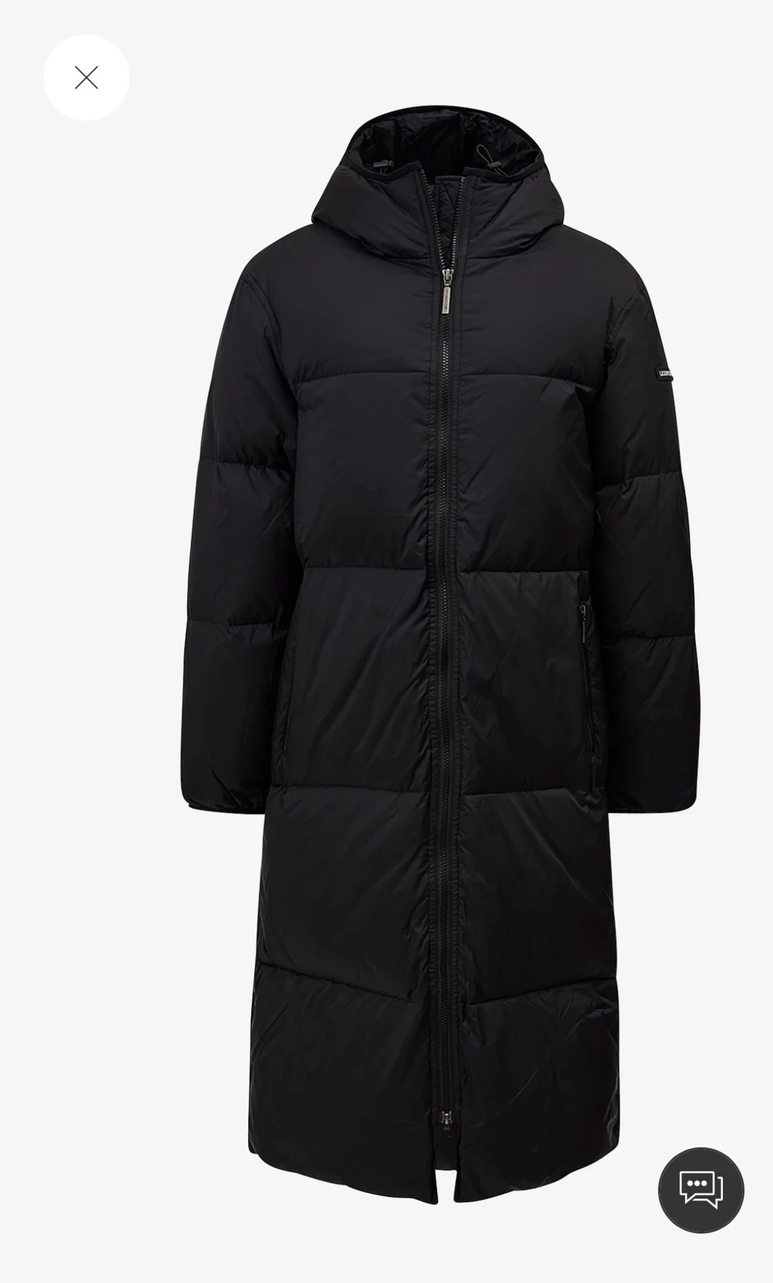 Svart lång pufferjacka med huva - 2