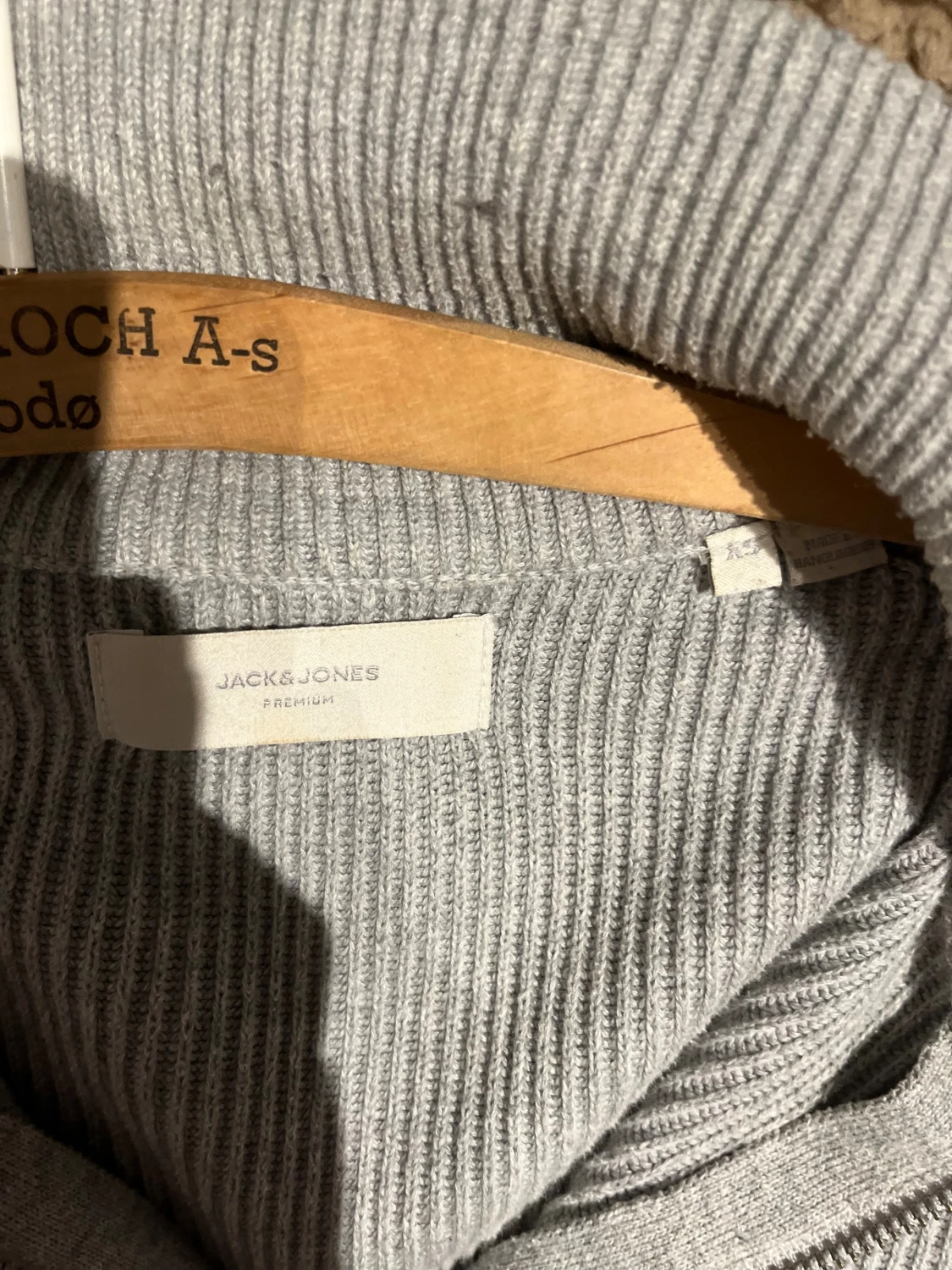 Grå ribbad half zip tröja Jack & Jones - 1