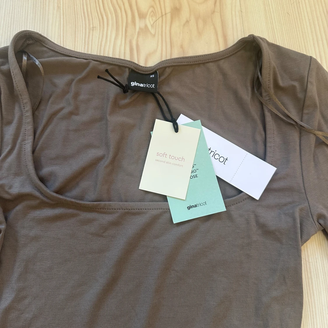 Brun långärmad topp Gina Tricot XS - 1