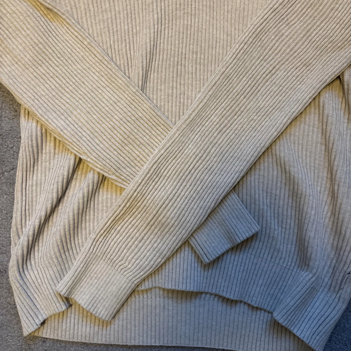 Beige ribbad half zip-tröja Jack & Jones - 1