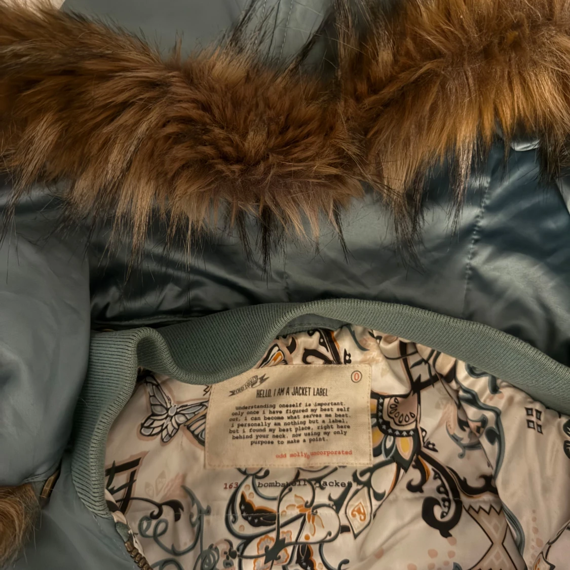 Blå bomberjacka Odd Molly med fuskpäls - 3