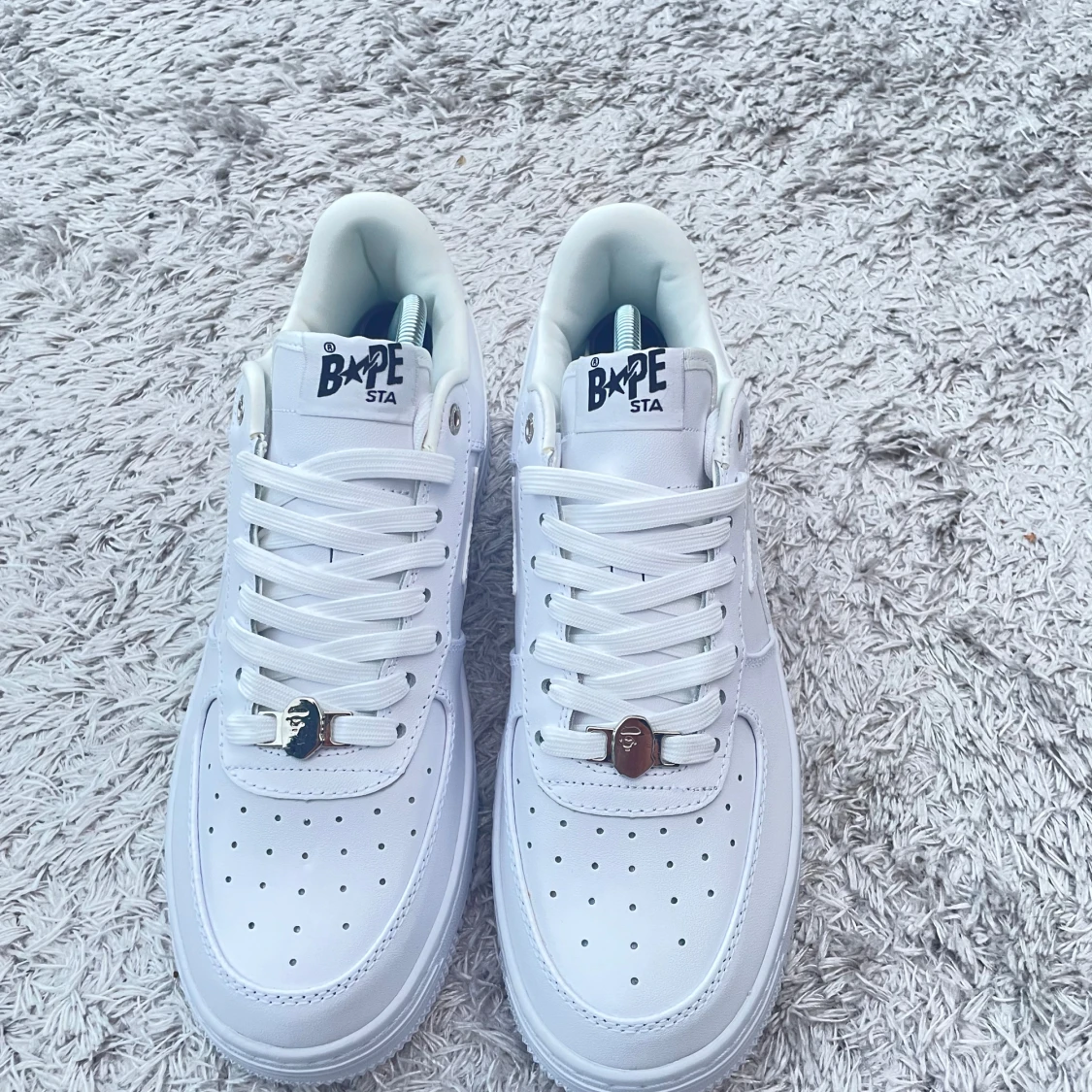 Vita BAPE STA sneakers i skinn - 2