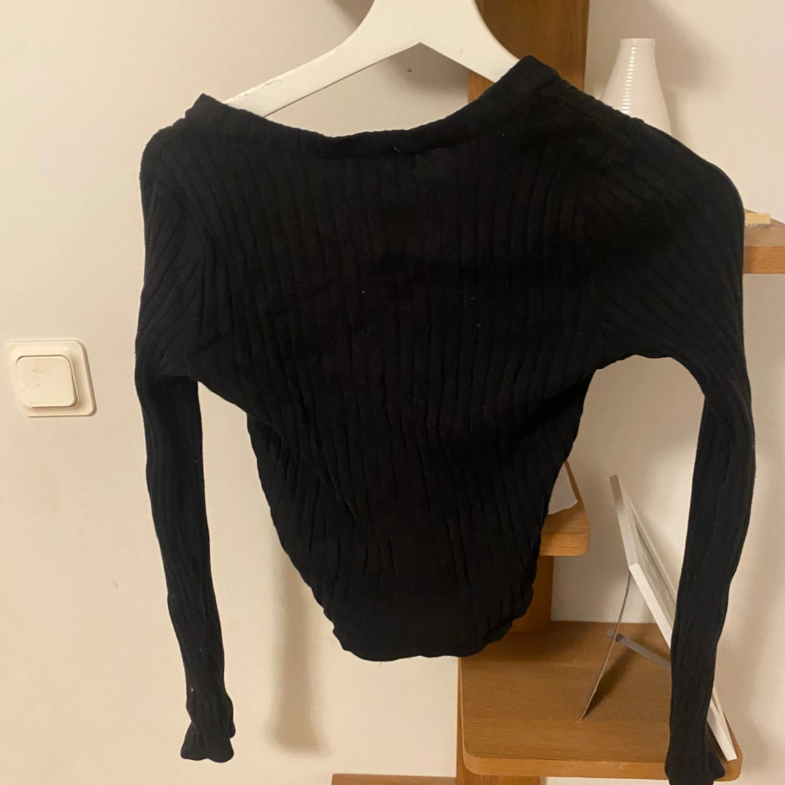 Svart ribbad topp med snörning FB Sister - 1