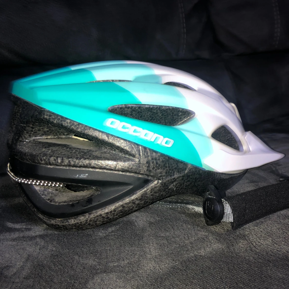 Turkos och vit cykelhjälm Occano - 1