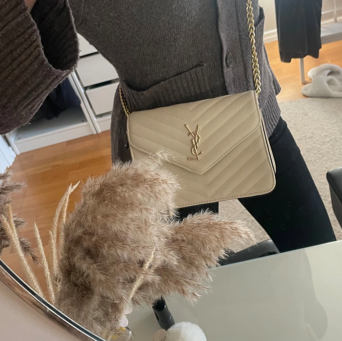  Beige ysl väska - 1