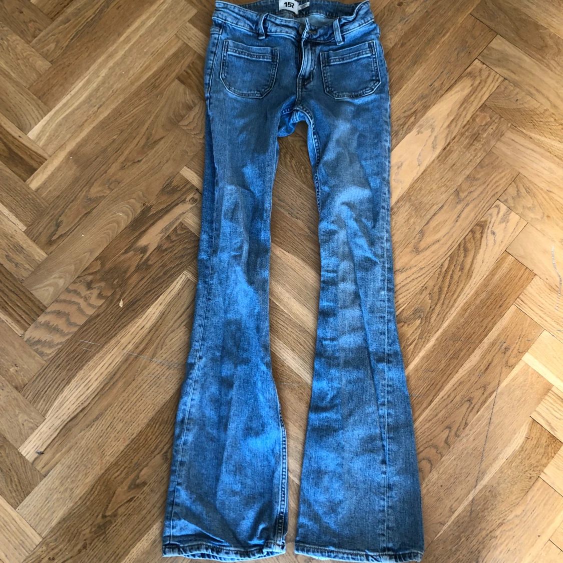 Blå bootcut jeans från 157 - 4