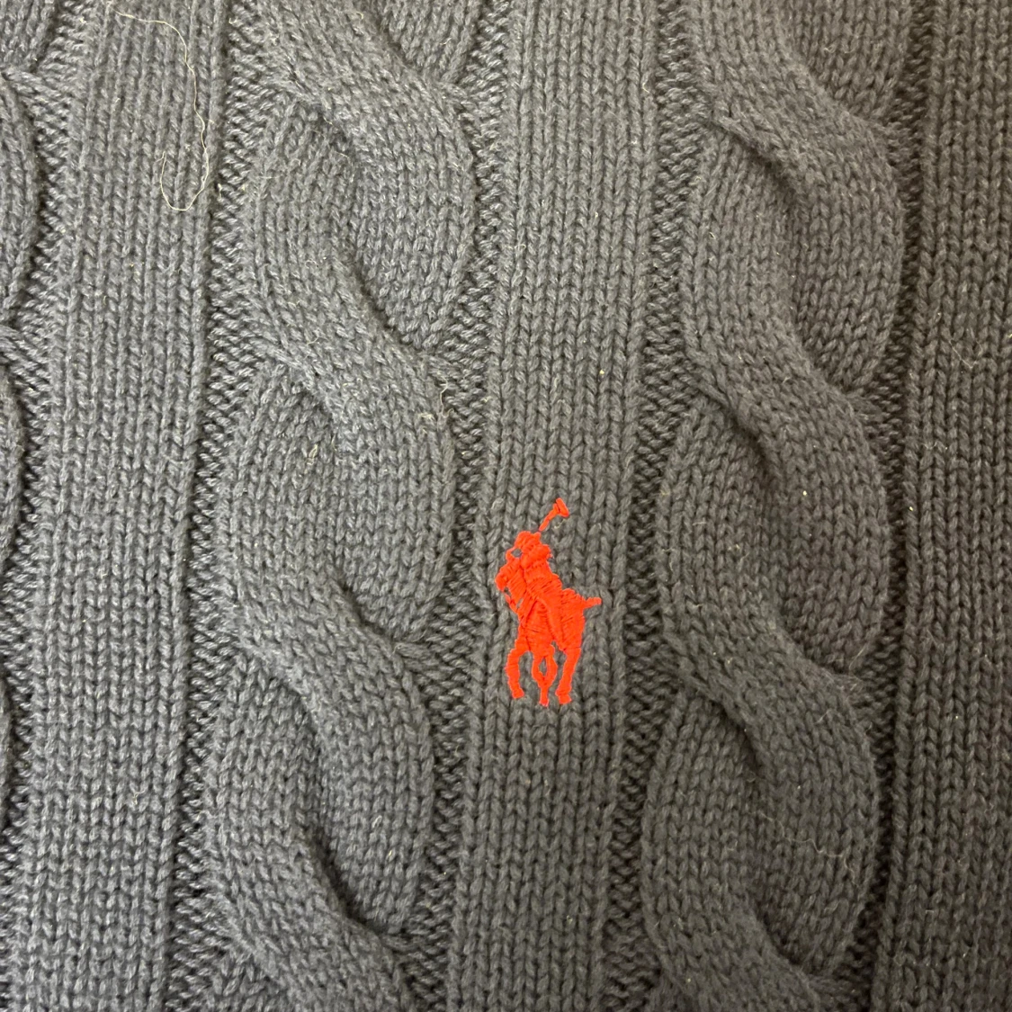 Mörkblå kabelstickad tröja Polo Ralph Lauren - 1