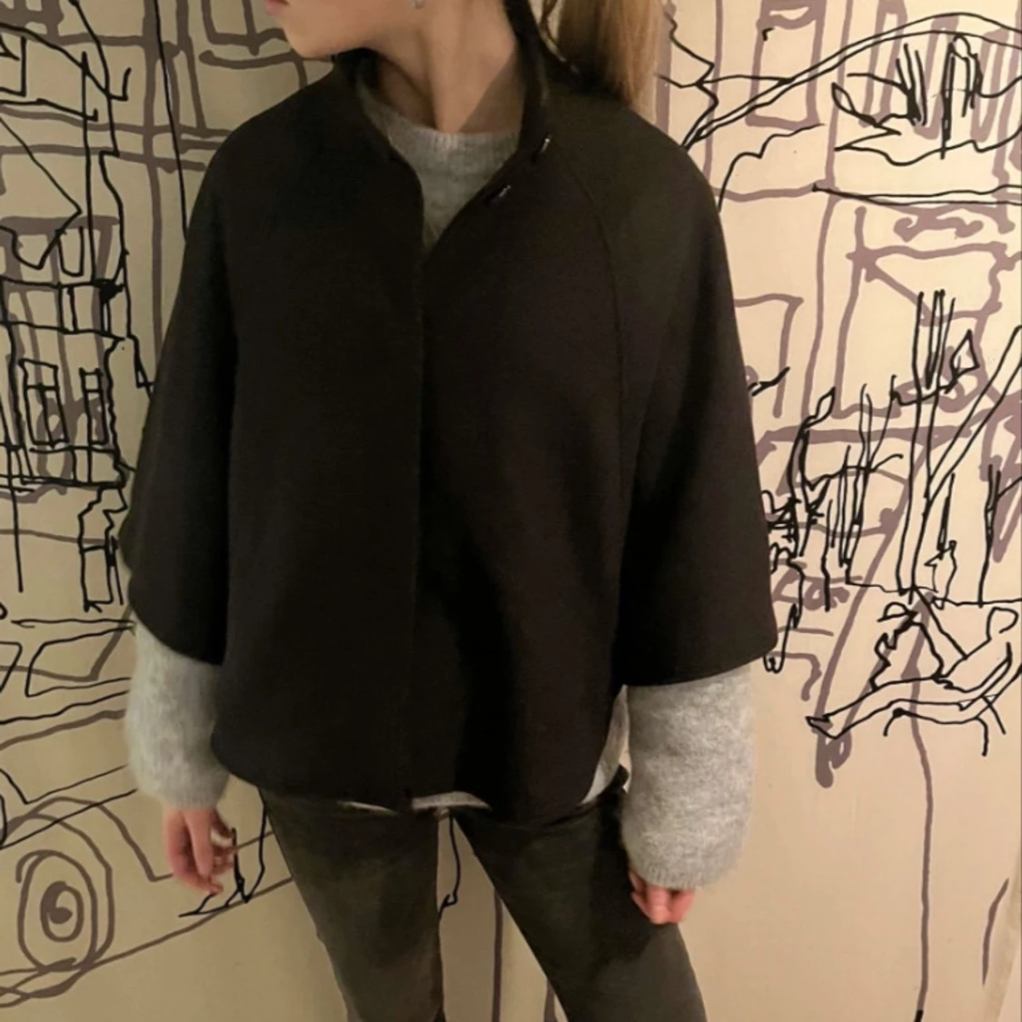 Trekvartsärmad poncho