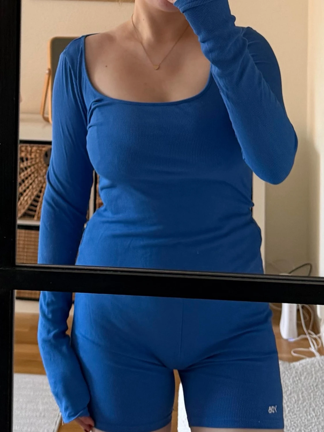 Blått ribbat träningsset fr