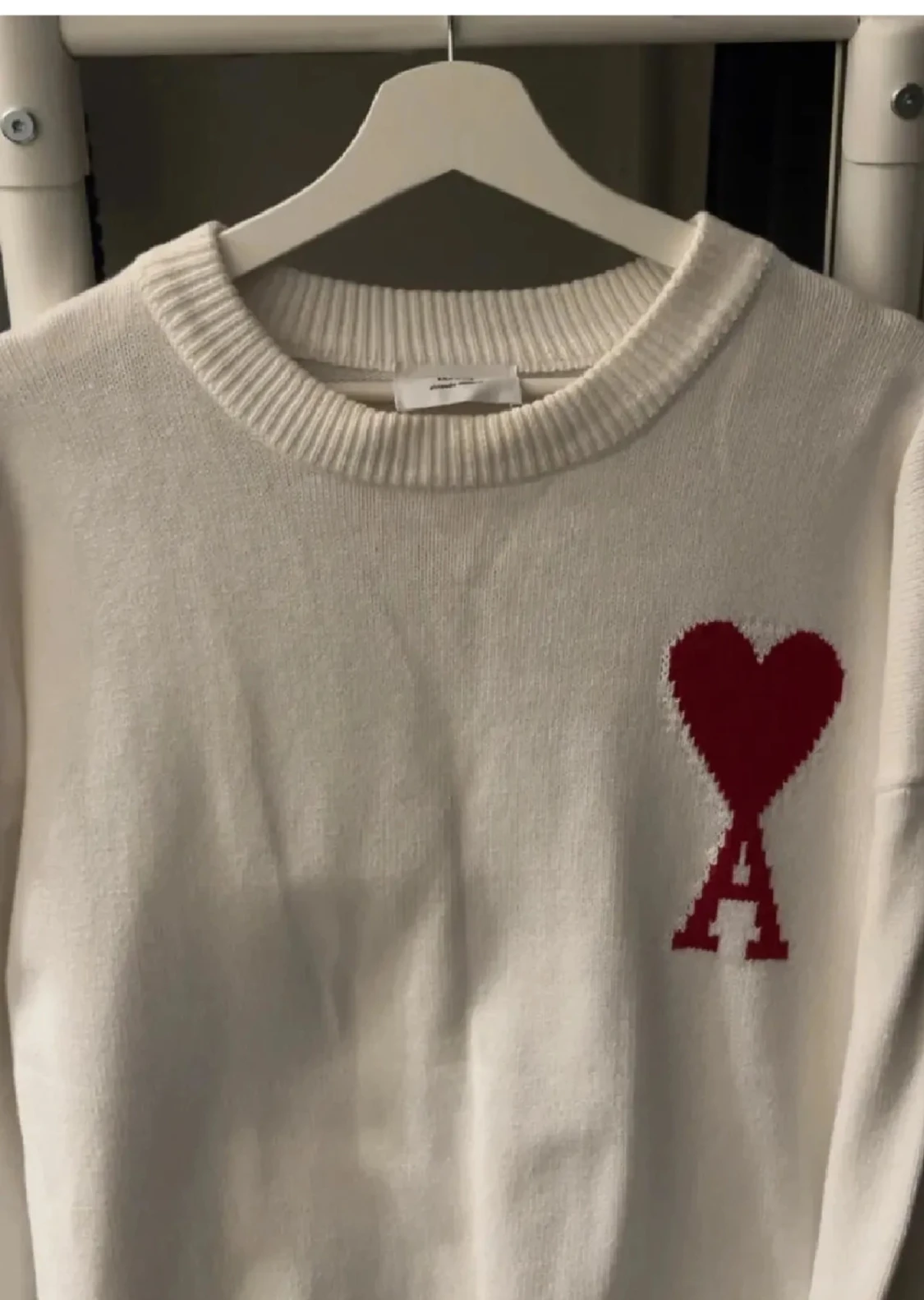 Vit stickad tröja från Ami Paris - 2